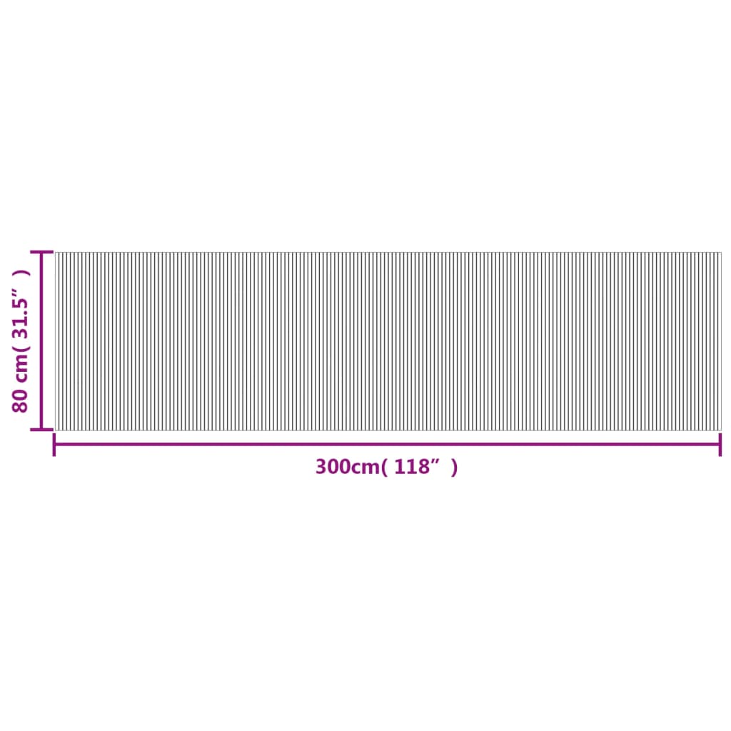 Tepih pravokutni tamnosmeđi 80 x 300 cm od bambusa