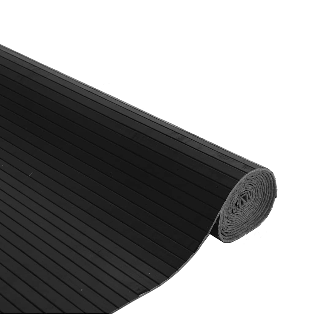 Tepih pravokutni crni 80 x 400 cm od bambusa