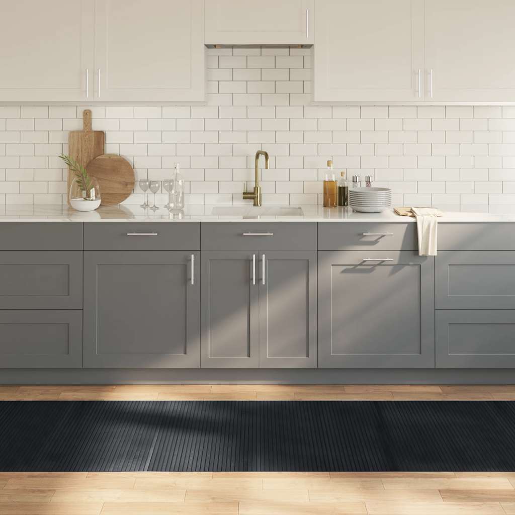 Tepih pravokutni crni 80 x 400 cm od bambusa