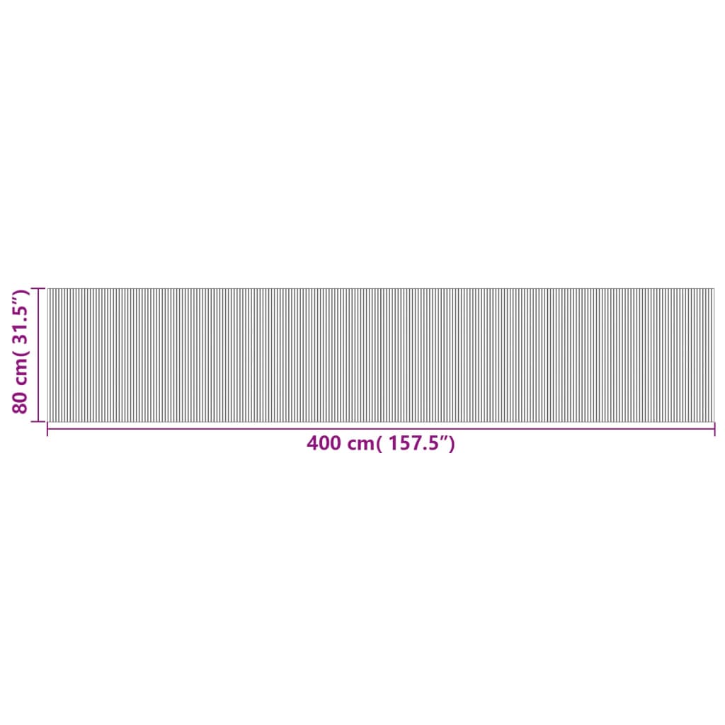 Tepih pravokutni svijetli prirodni 80 x 400 cm od bambusa