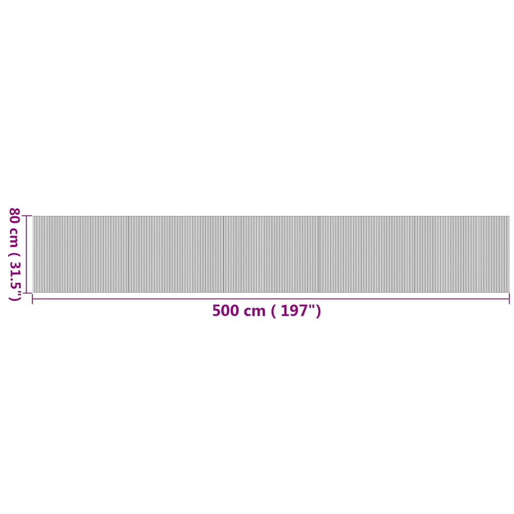 Tepih pravokutni prirodni 80 x 500 cm od bambusa