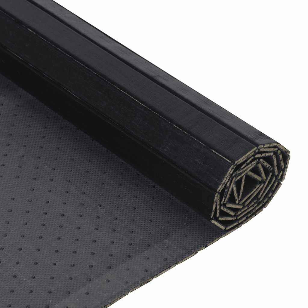 Pravokutni tepih crni 100x100 cm bambus
