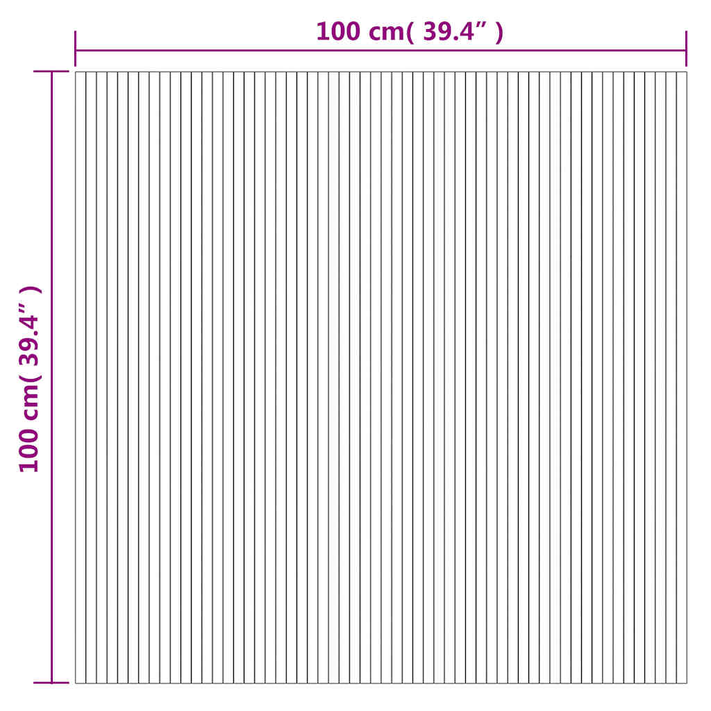 Pravokutni tepih crni 100x100 cm bambus