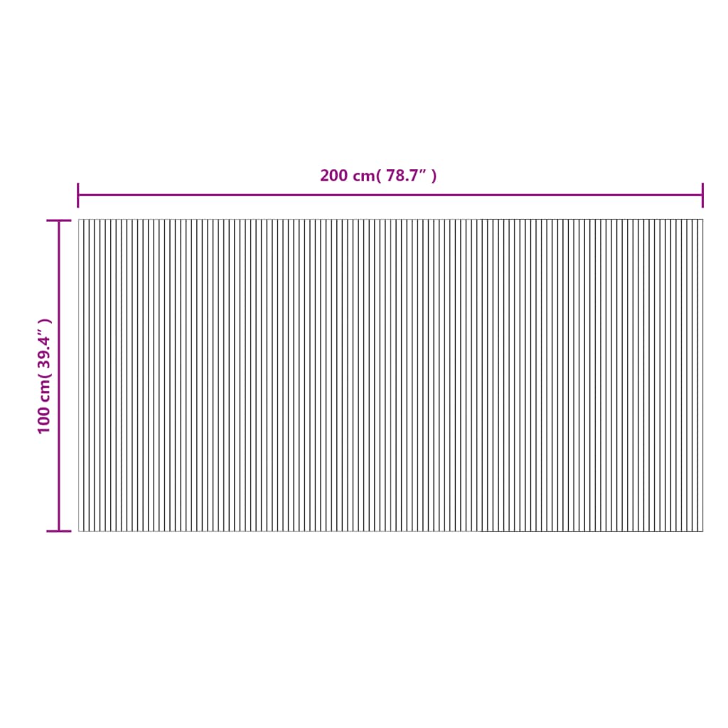 Tepih pravokutni tamnosmeđi 100 x 200 cm od bambusa
