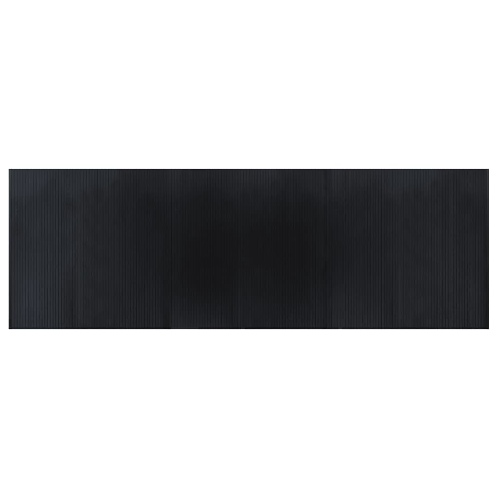 Tepih pravokutni crni 100 x 300 cm od bambusa