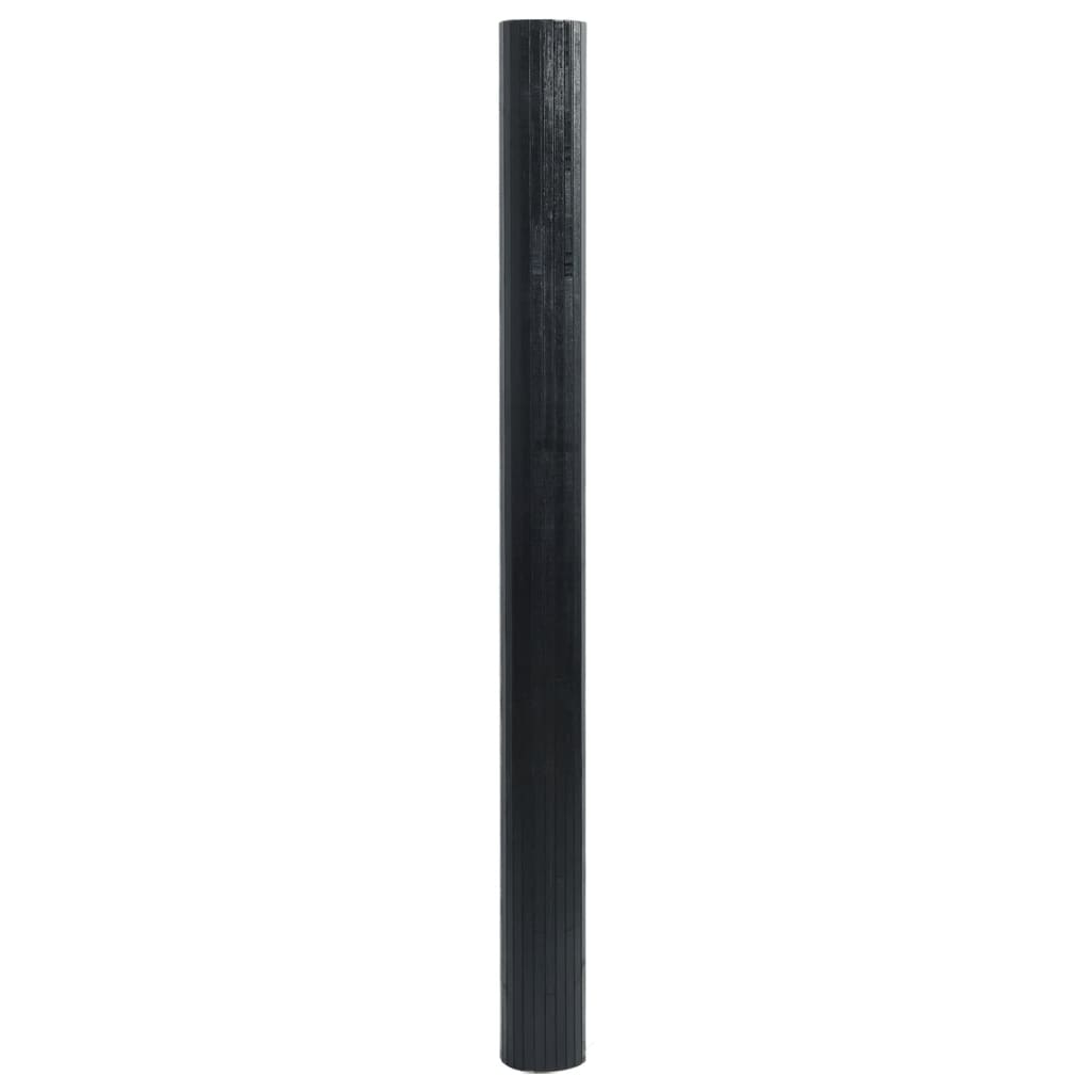 Tepih pravokutni crni 100 x 300 cm od bambusa