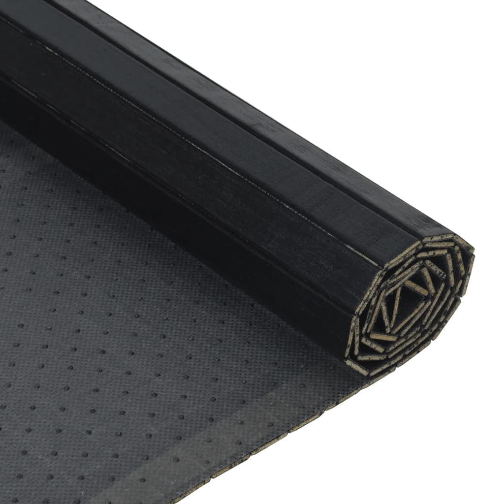 Tepih pravokutni crni 100 x 300 cm od bambusa