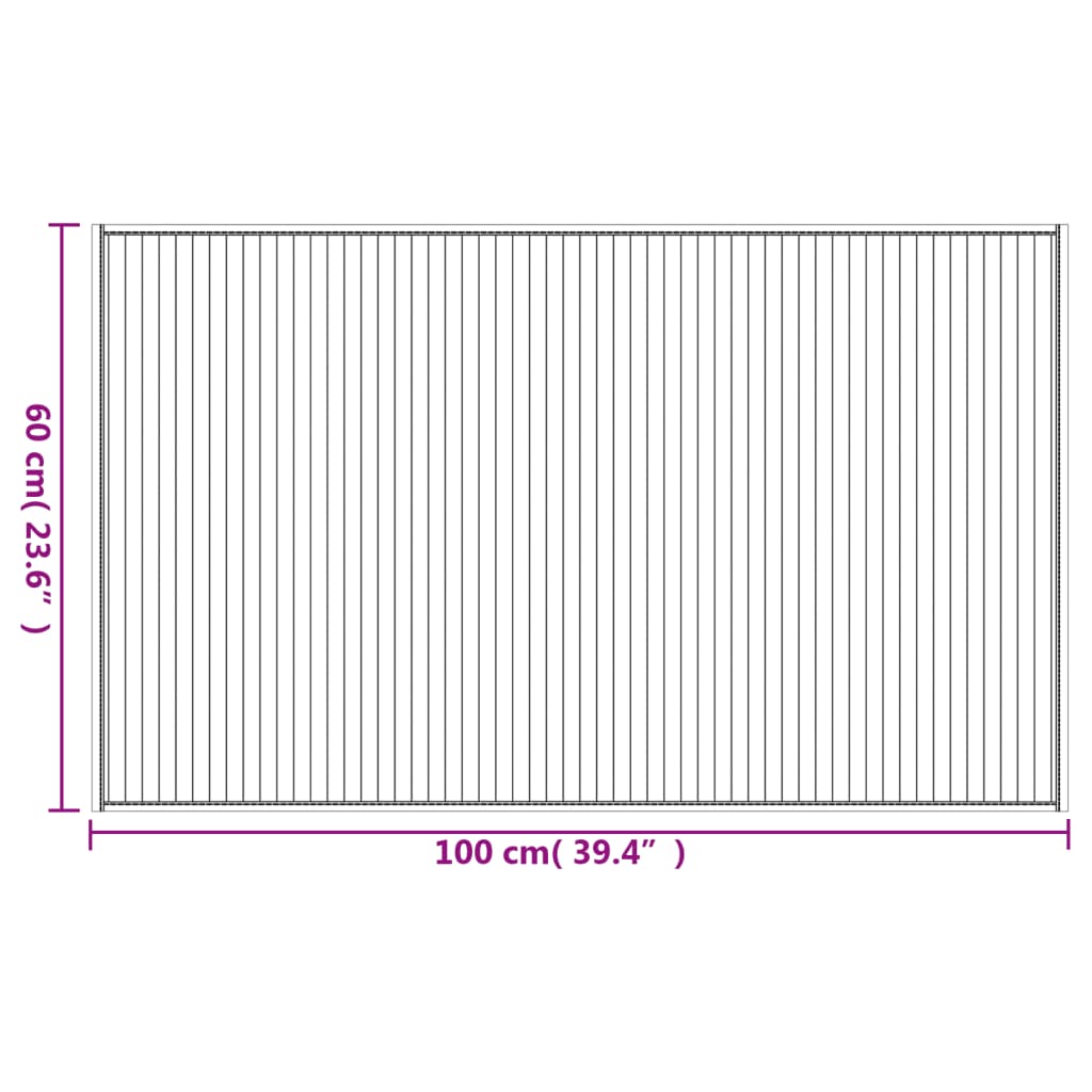 Tepih pravokutni svijetli prirodni 60 x 100 cm od bambusa