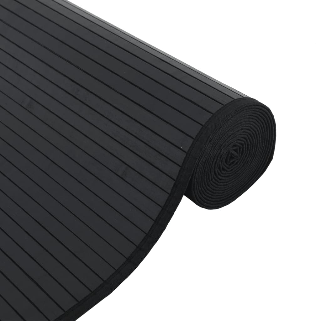 Pravokutni tepih crni 60x200 cm bambus