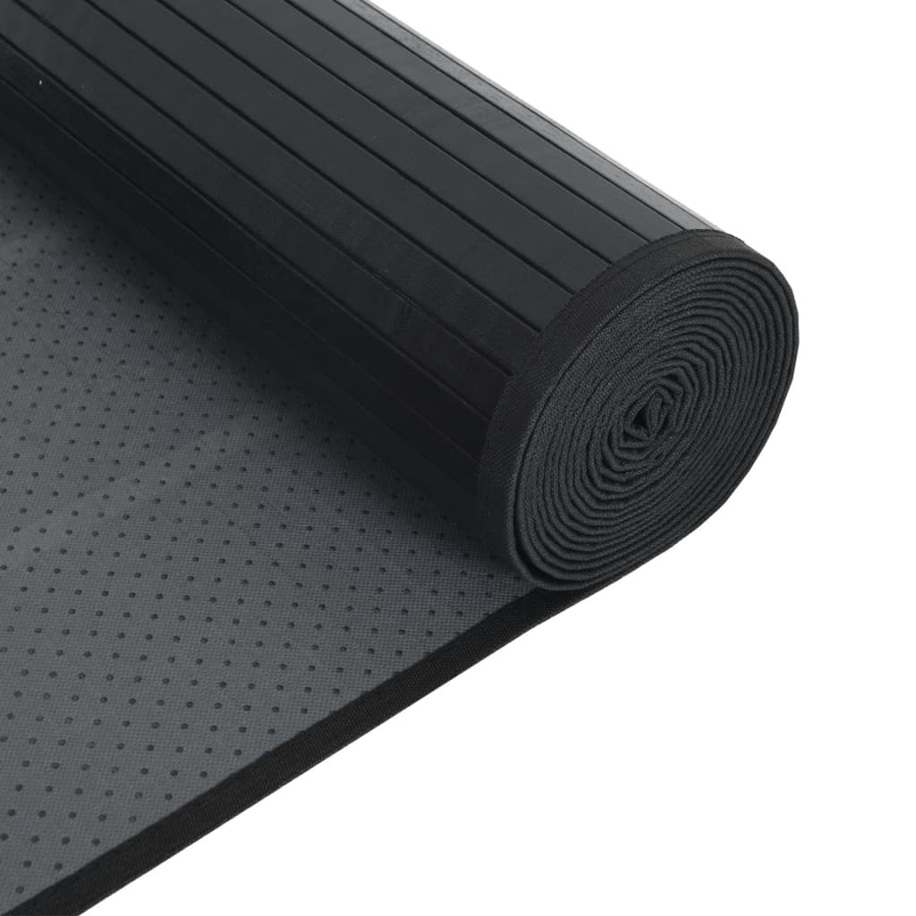 Pravokutni tepih crni 60x200 cm bambus