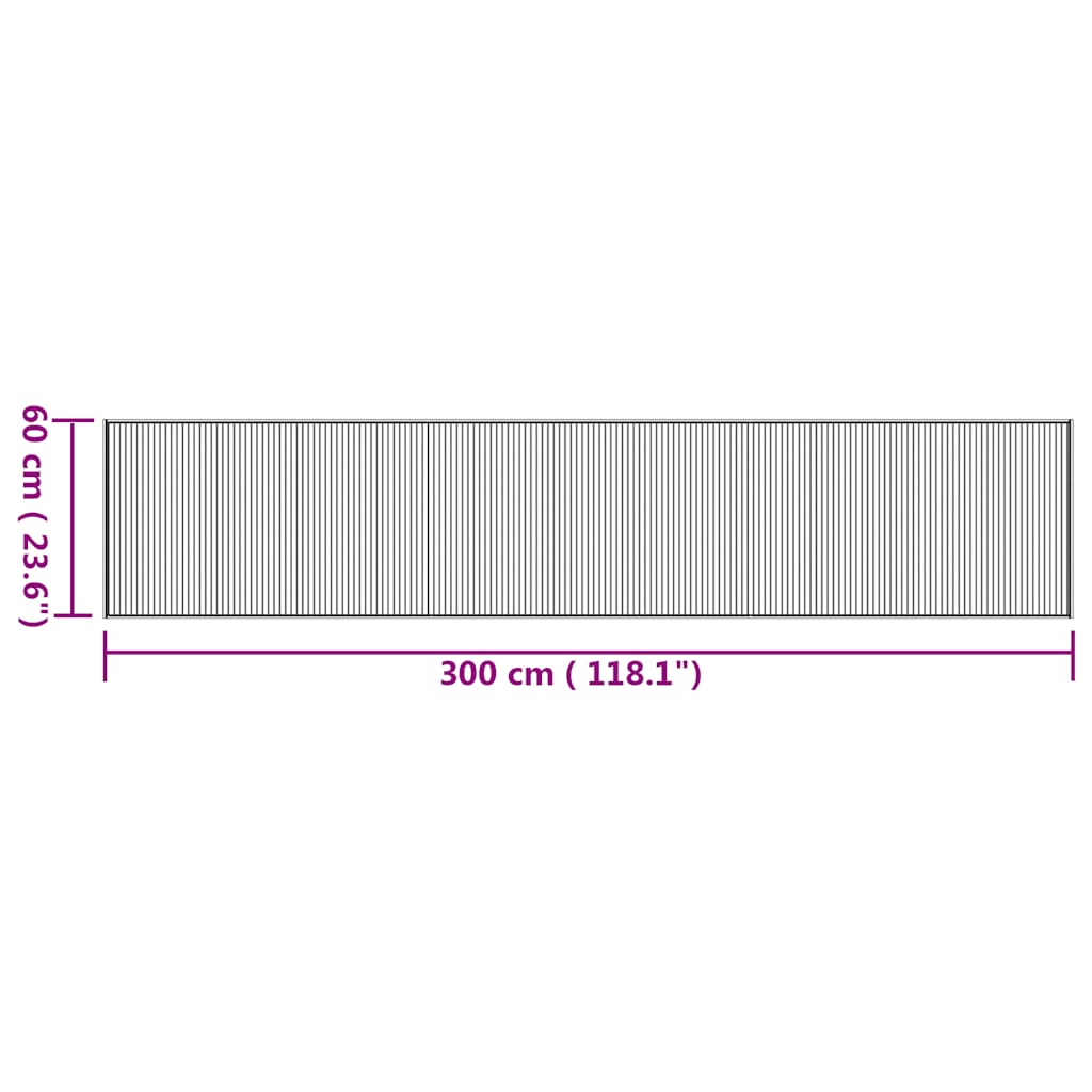Tepih pravokutni prirodni 60 x 300 cm od bambusa