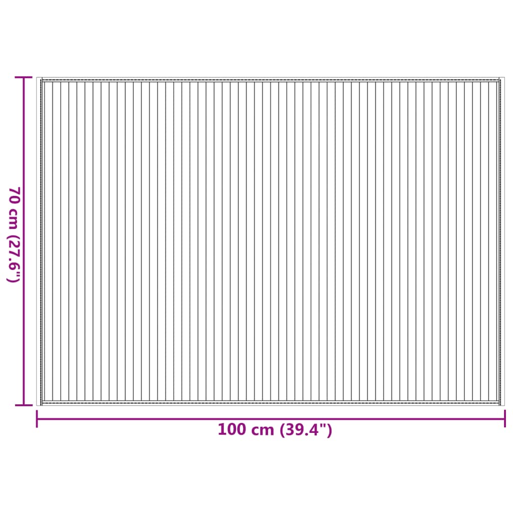 Tepih pravokutni svijetli prirodni 70 x 100 cm od bambusa