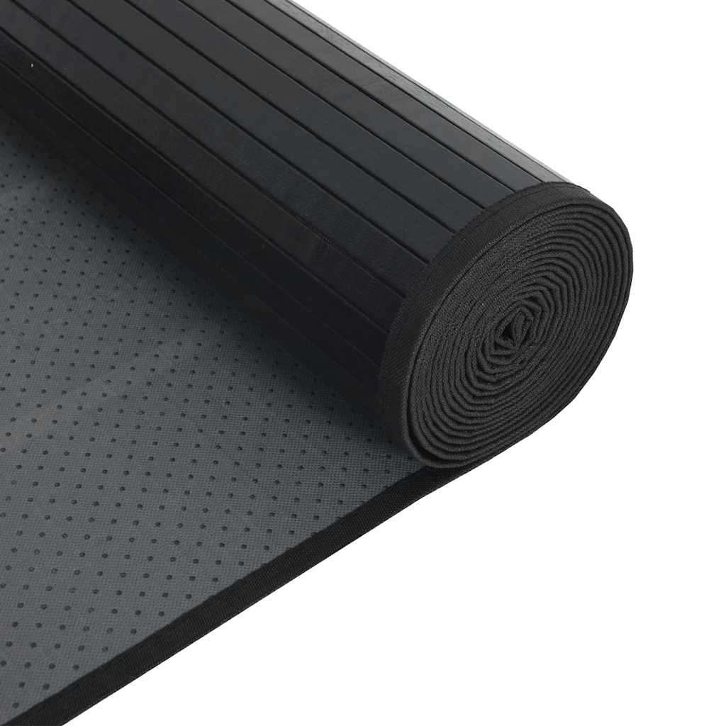 Pravokutni tepih crni 70x200 cm bambus