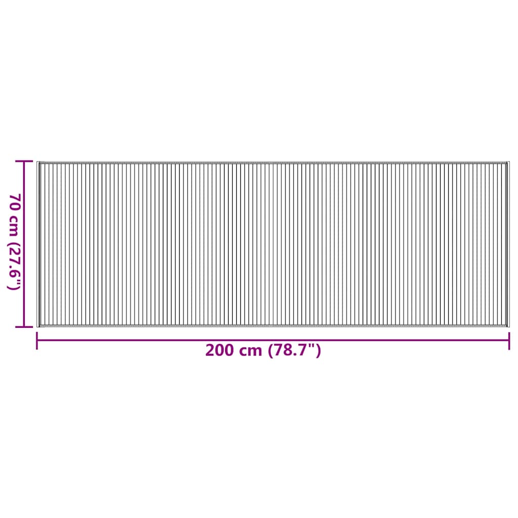 Pravokutni tepih crni 70x200 cm bambus