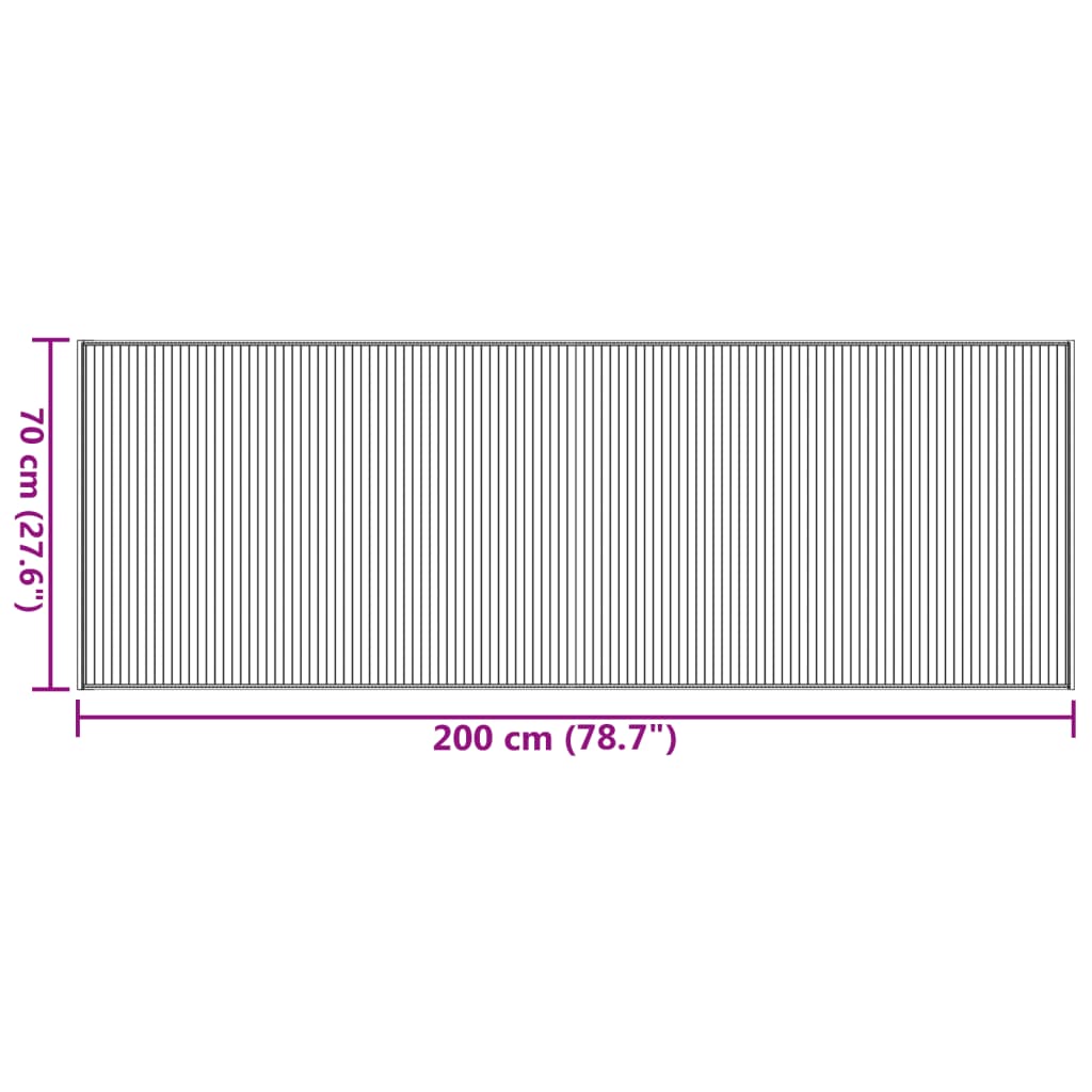 Tepih pravokutni svijetli prirodni 70 x 200 cm od bambusa