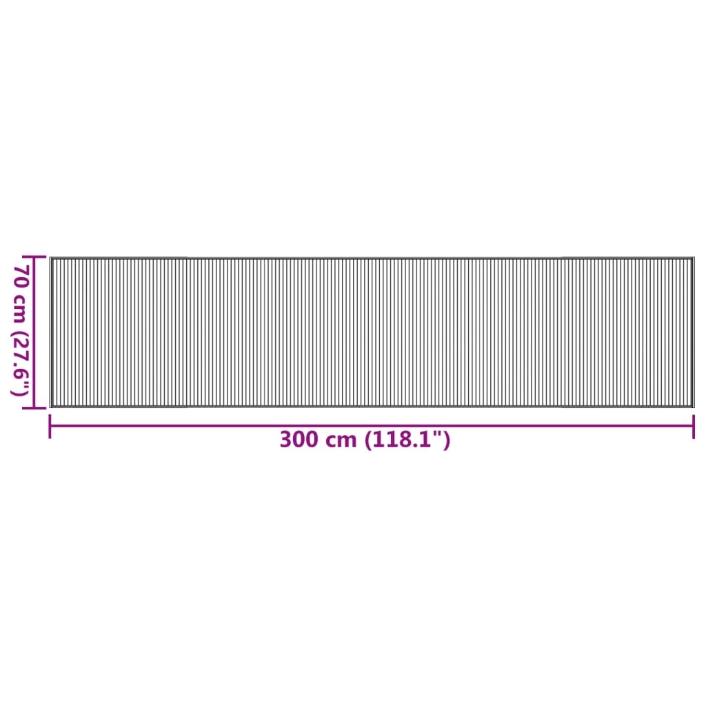 Tepih pravokutni smeđi 70 x 300 cm od bambusa