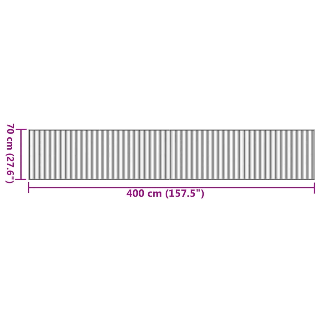 Tepih pravokutni svijetli prirodni 70 x 400 cm od bambusa