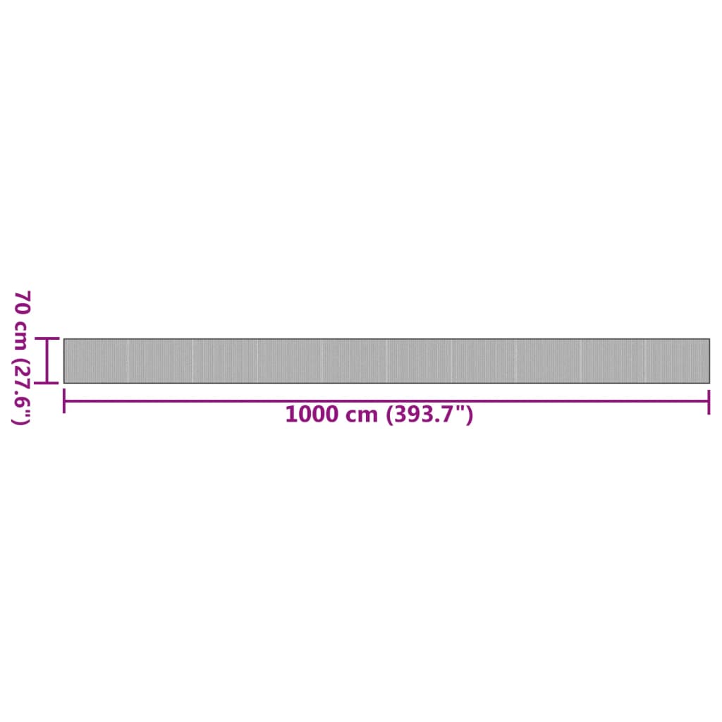 Tepih pravokutni tamnosmeđi 70 x 1000 cm od bambusa