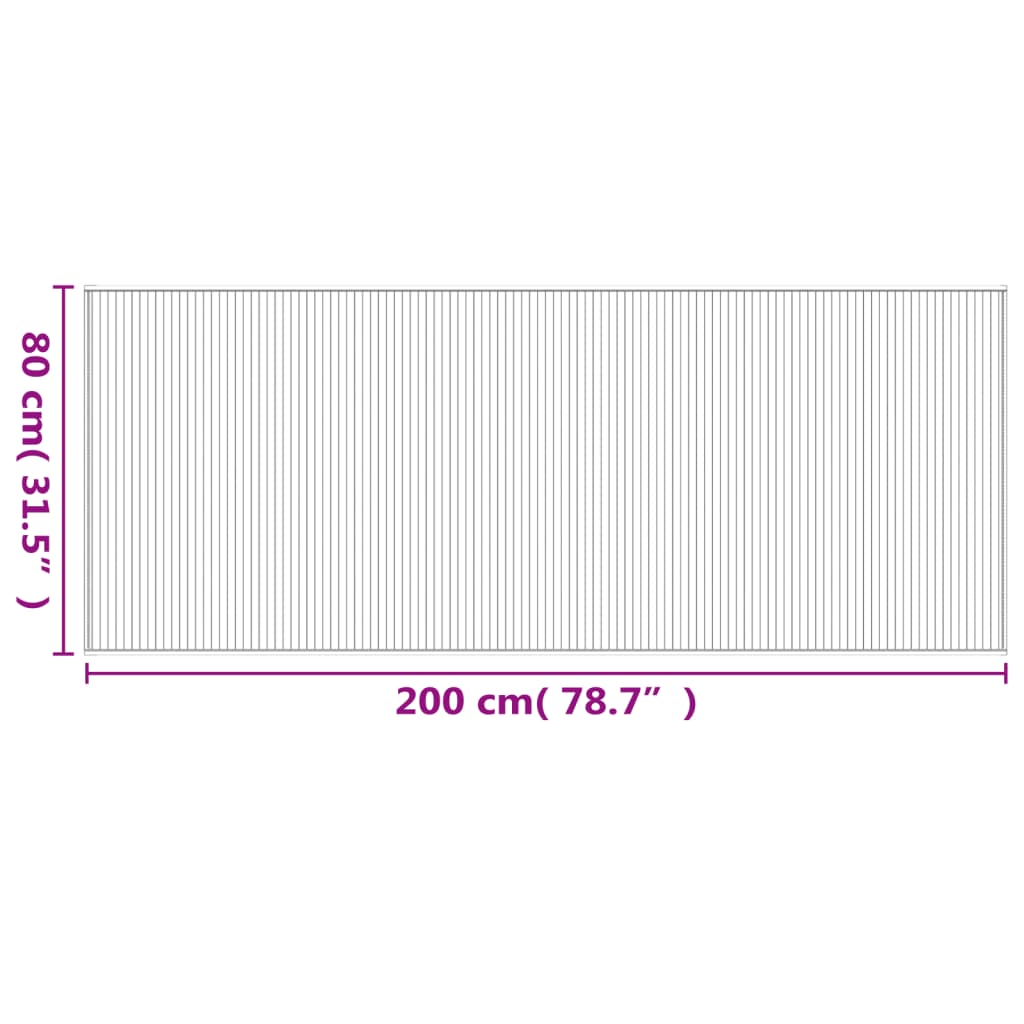 Tepih pravokutni tamnosmeđi 80 x 200 cm od bambusa