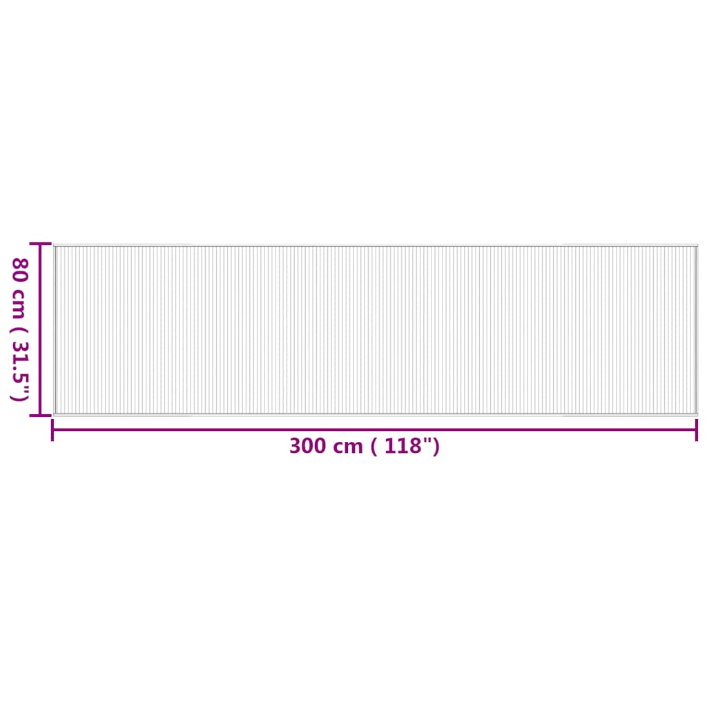 Tepih pravokutni prirodni 80 x 300 cm od bambusa