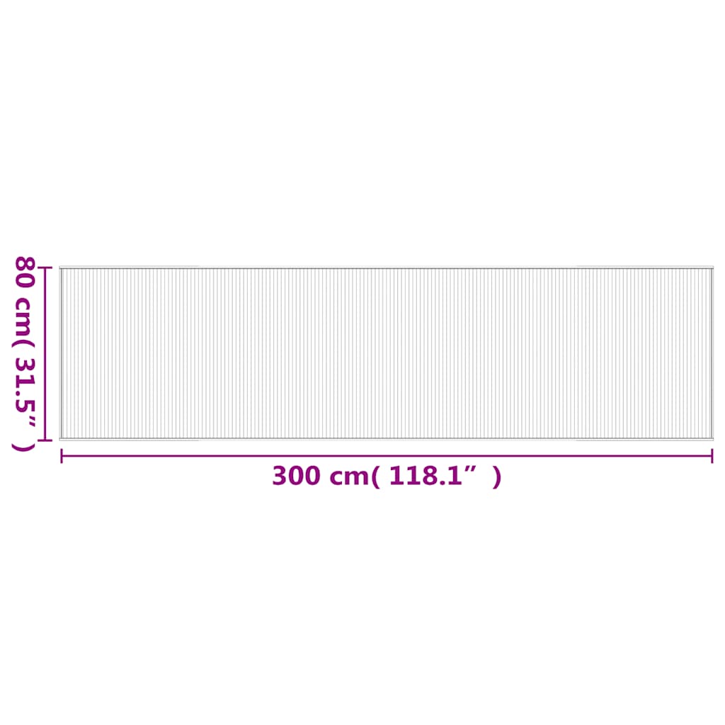 Tepih pravokutni smeđi 80 x300 cm od bambusa