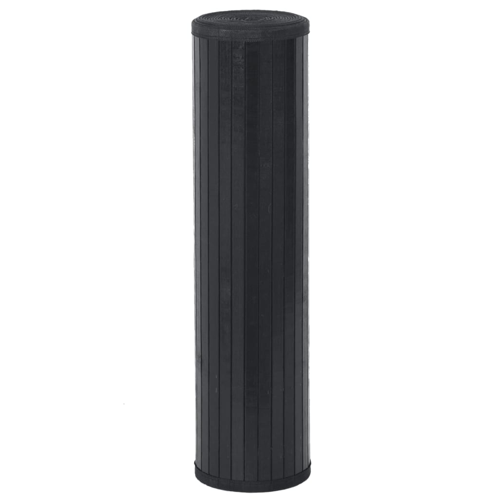 Tepih pravokutni crni 80 x 1000 cm od bambusa