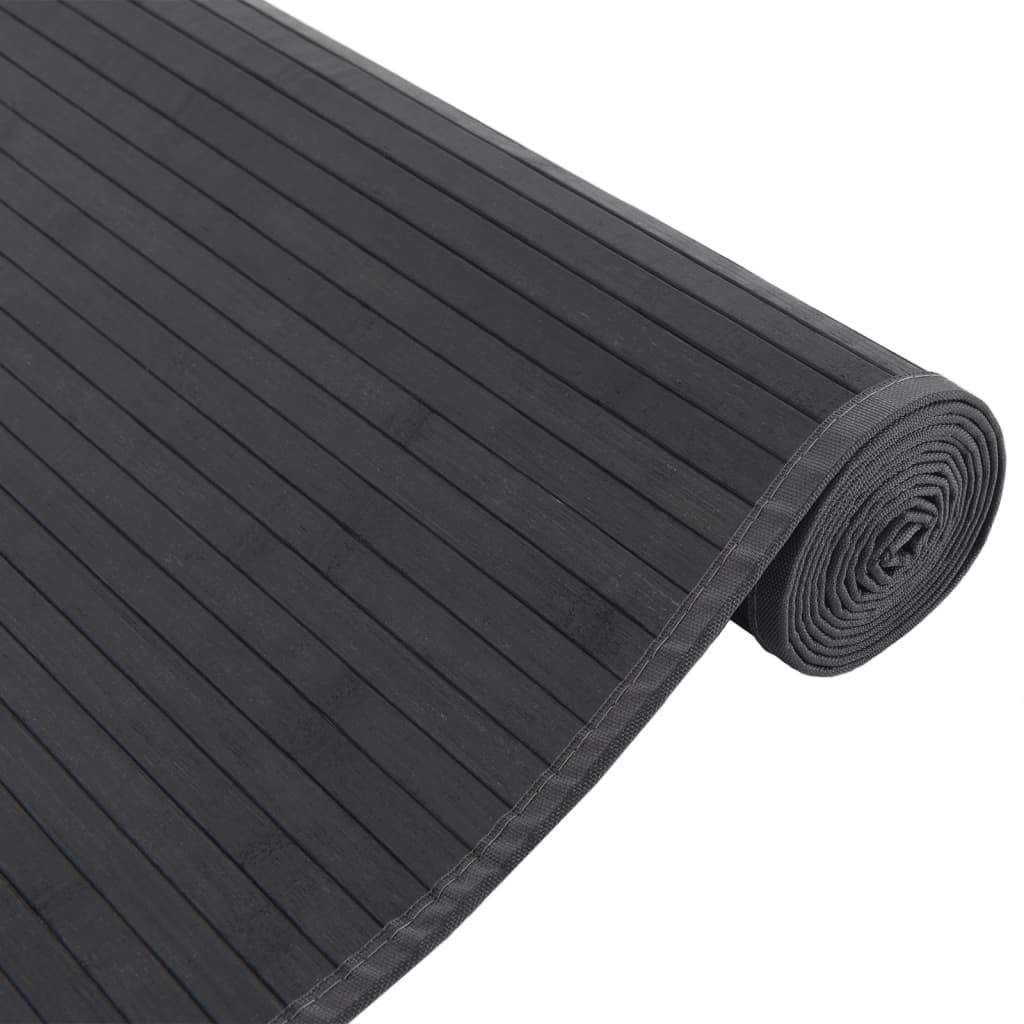 Tepih pravokutni crni 80 x 1000 cm od bambusa