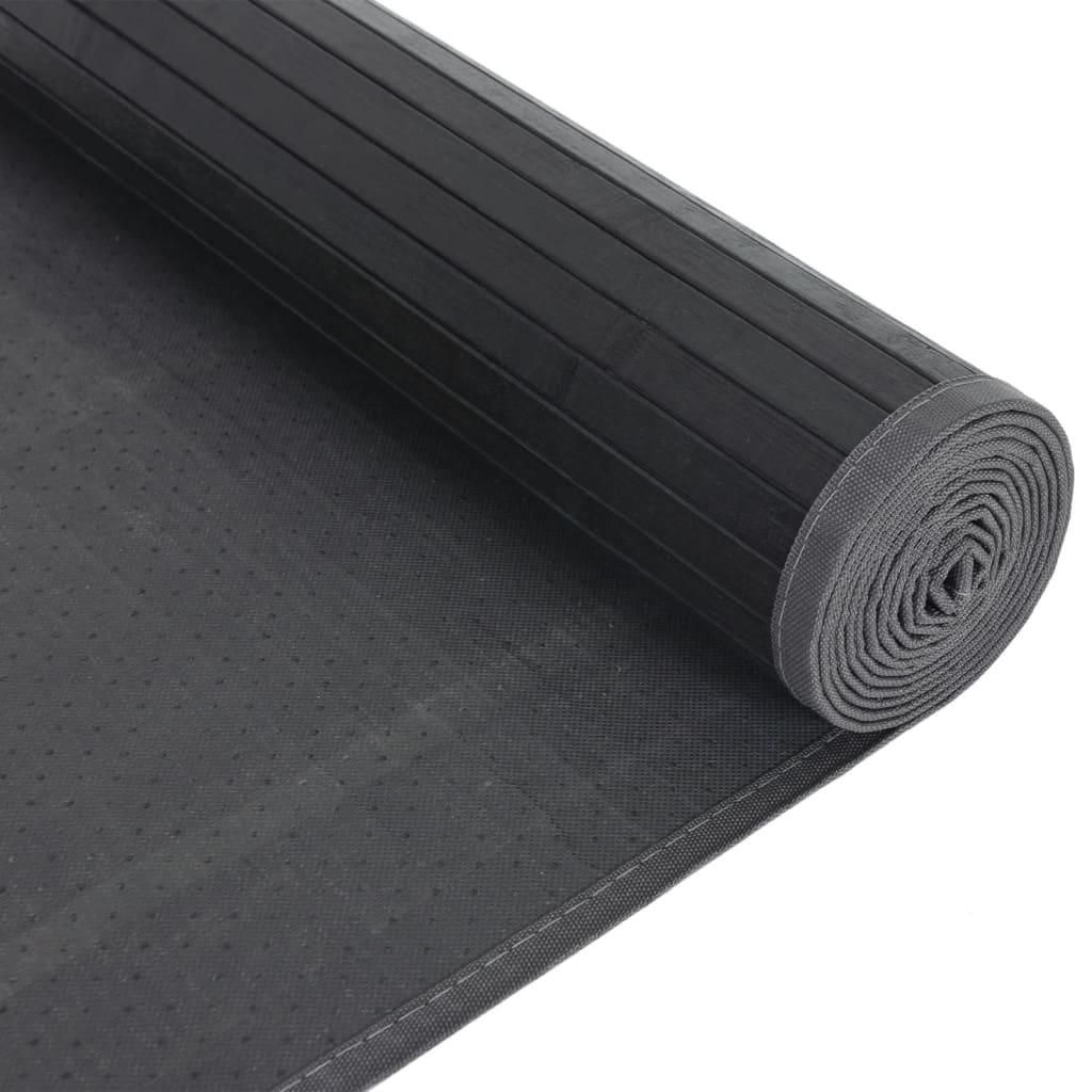 Tepih pravokutni crni 80 x 1000 cm od bambusa