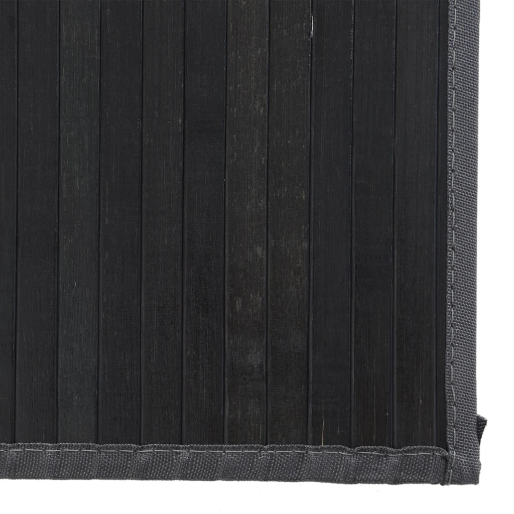 Tepih pravokutni crni 80 x 1000 cm od bambusa