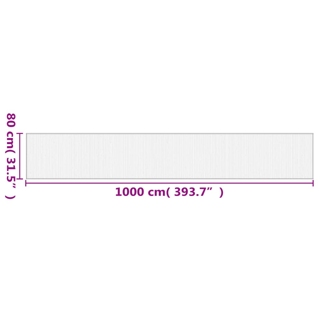 Tepih pravokutni svijetli prirodni 80 x 1000 cm od bambusa