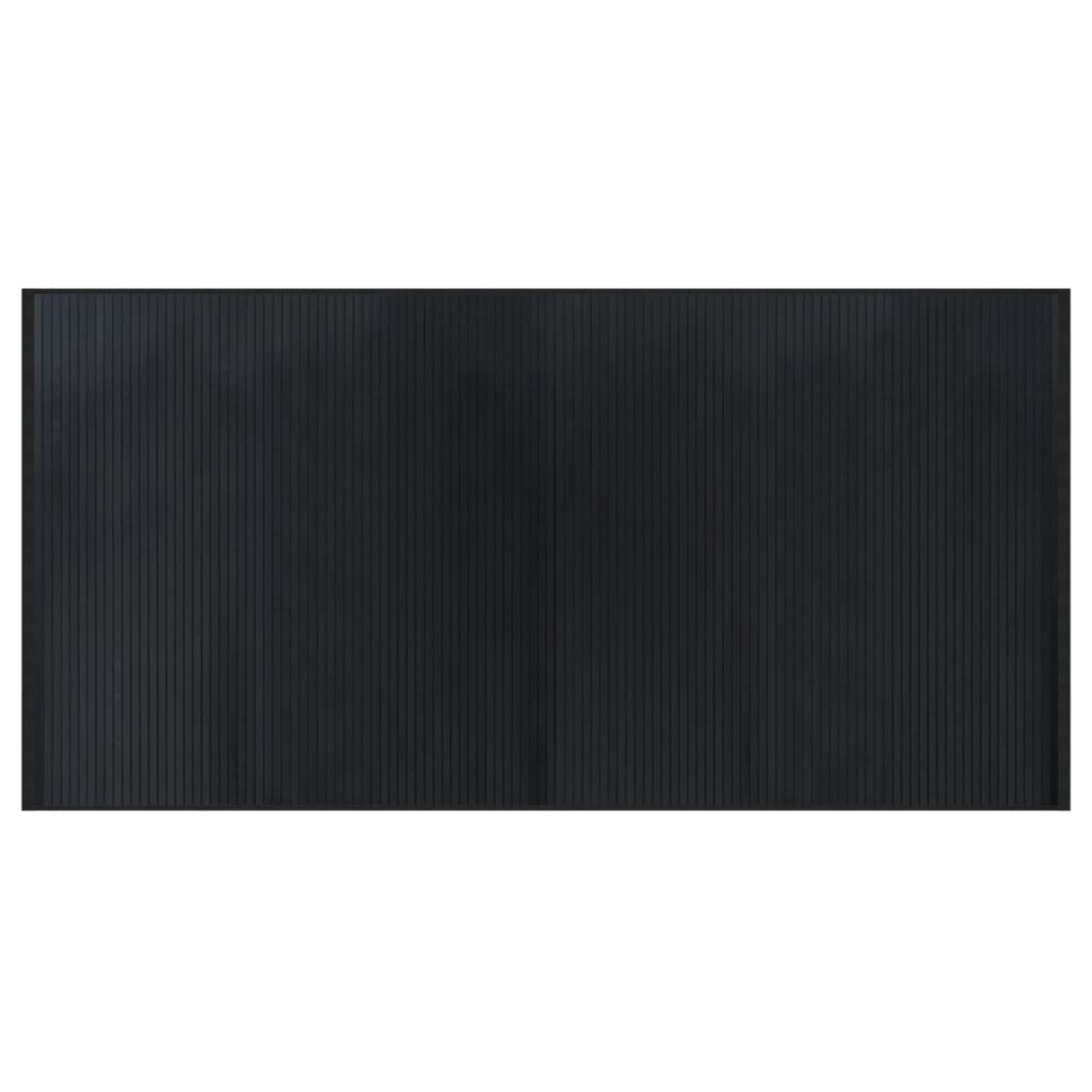 Tepih pravokutni crni 100 x 200 cm od bambusa