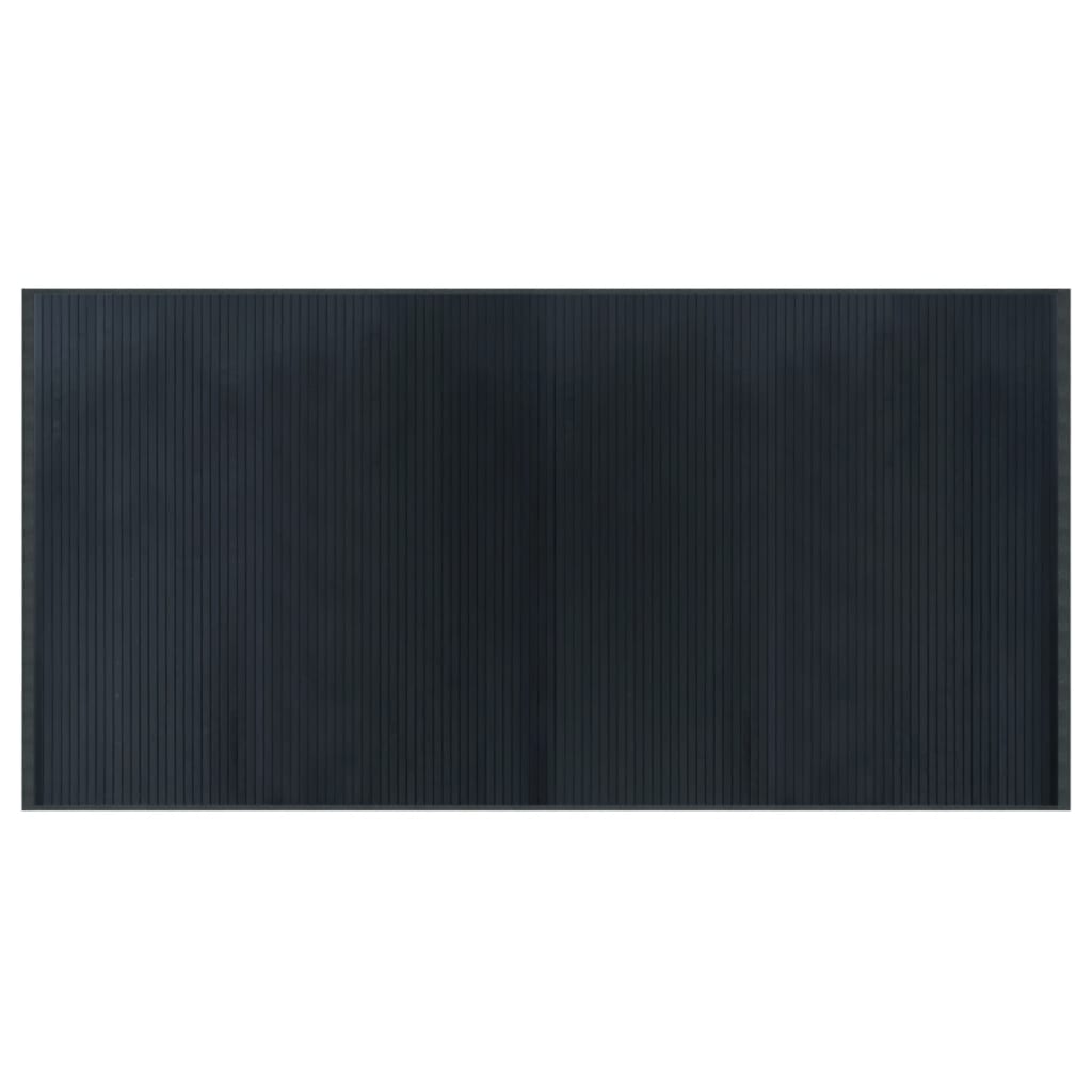 Tepih pravokutni sivi 100 x 200 cm od bambusa