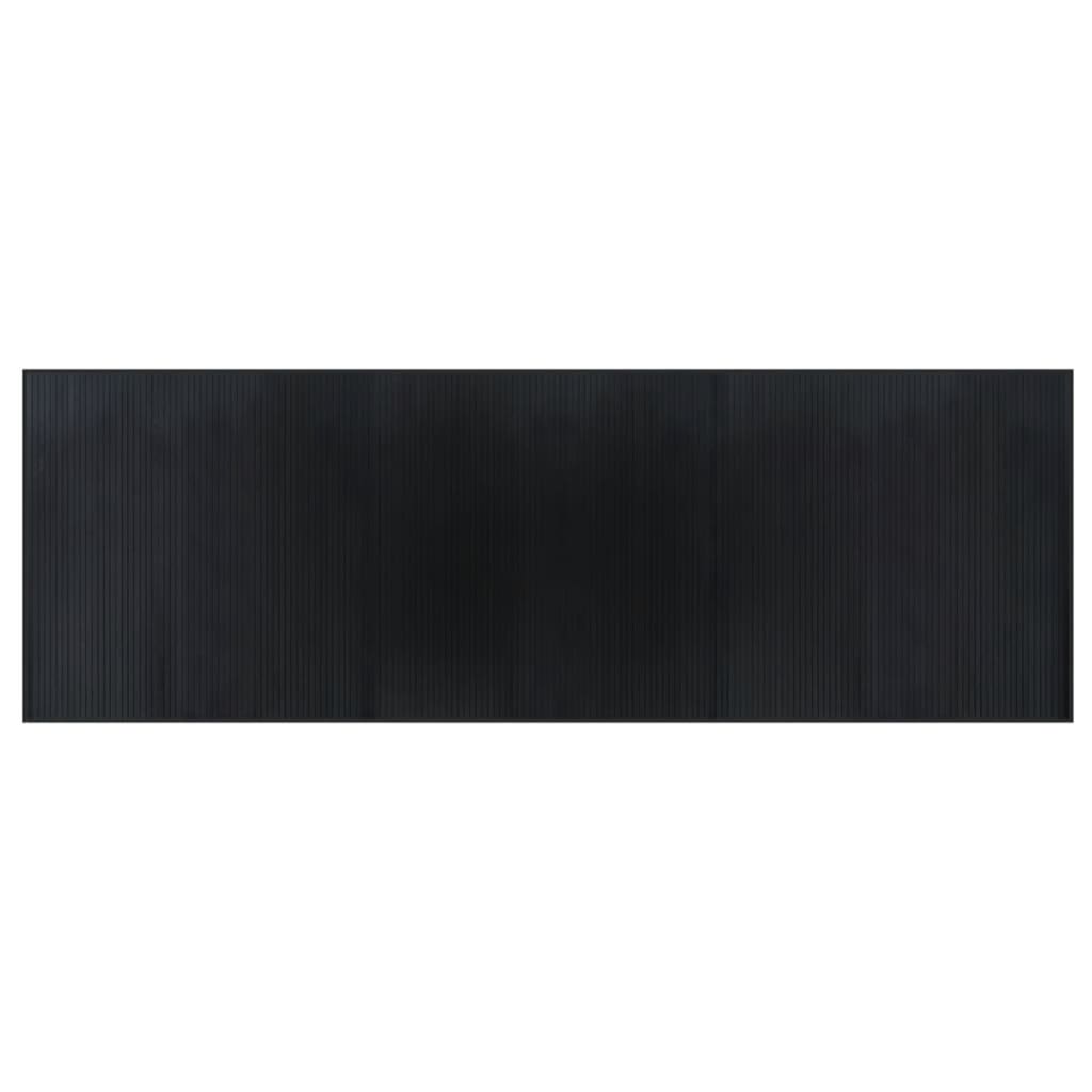 Tepih pravokutni crni 100 x 300 cm od bambusa