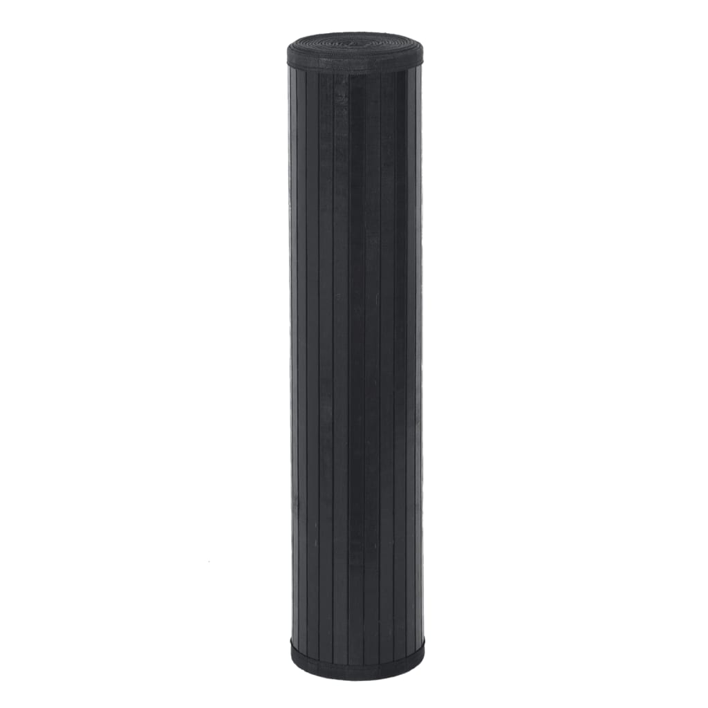Tepih pravokutni crni 100 x 300 cm od bambusa