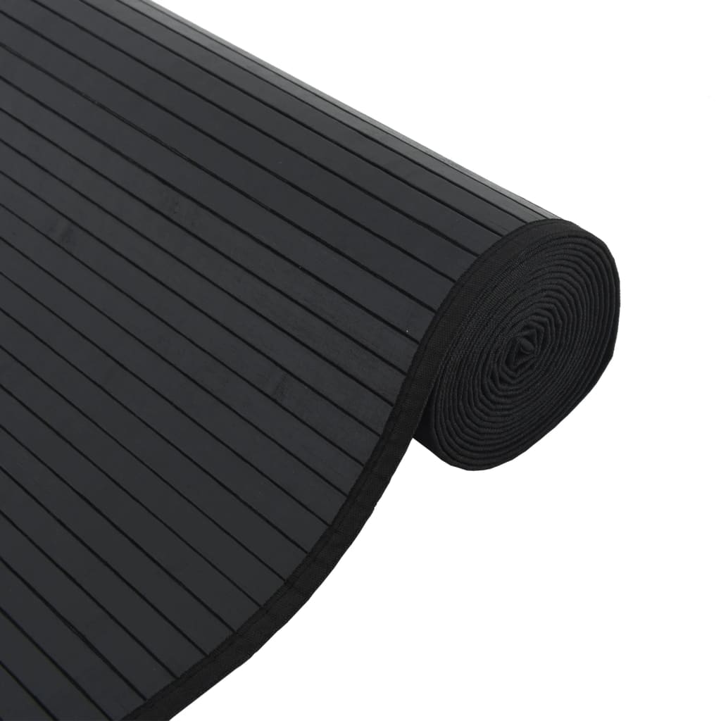 Tepih pravokutni crni 100 x 300 cm od bambusa