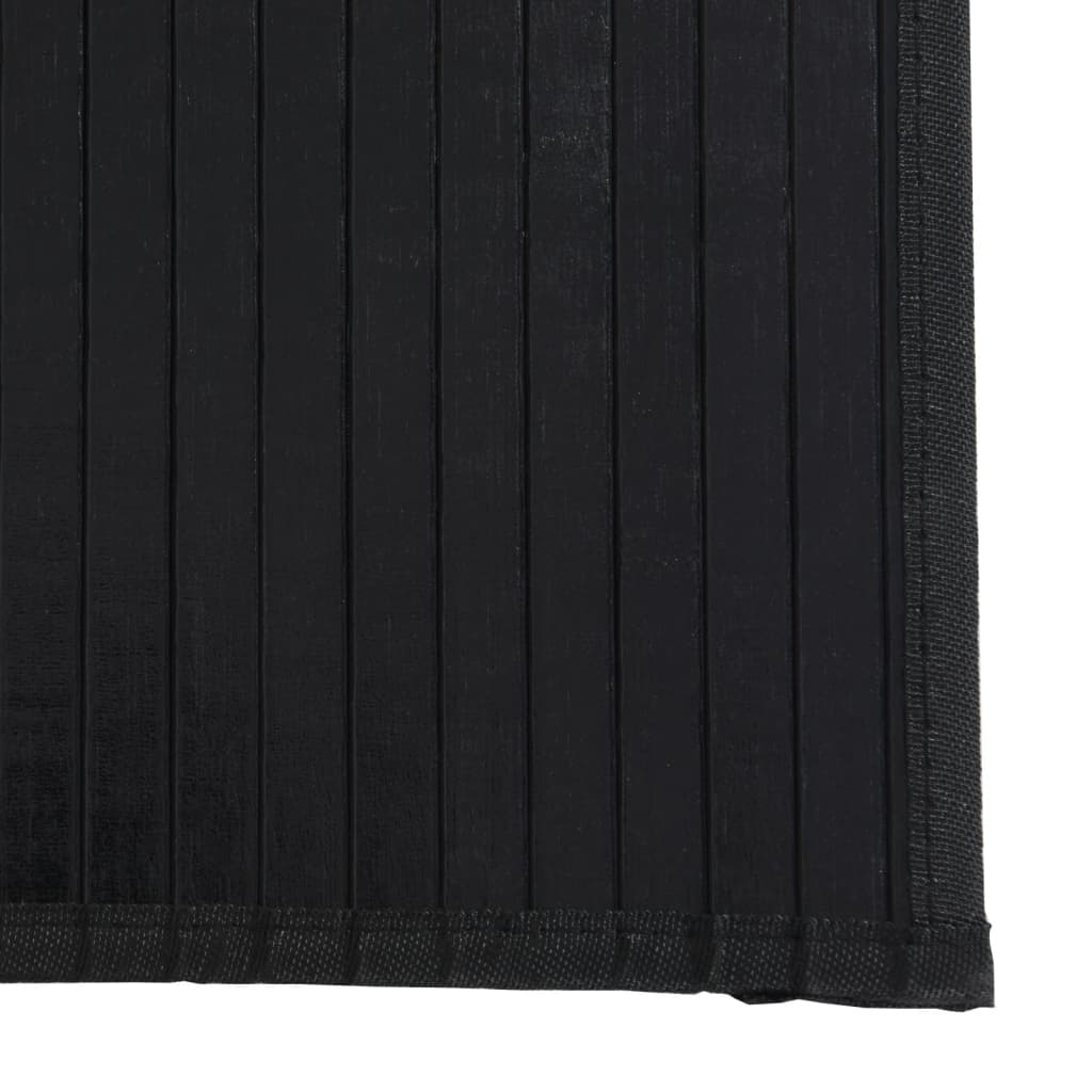 Tepih pravokutni crni 100 x 300 cm od bambusa