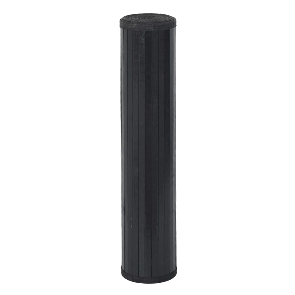 Tepih pravokutni crni 100 x 500 cm od bambusa