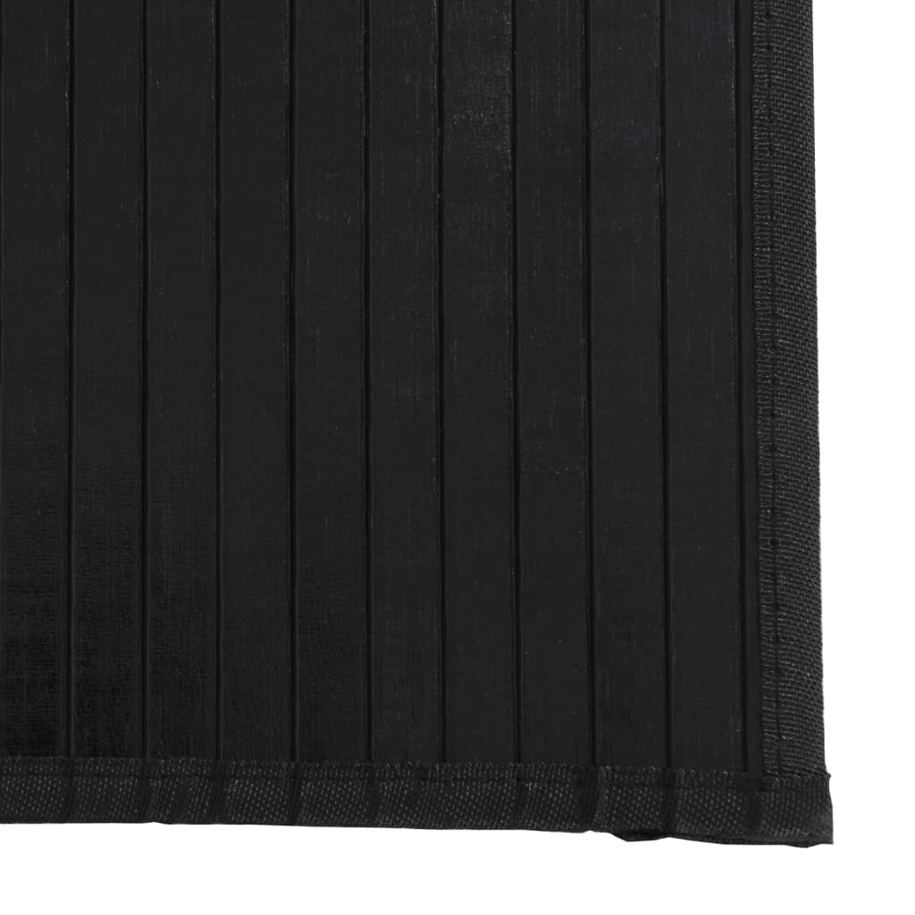 Tepih pravokutni crni 100 x 500 cm od bambusa