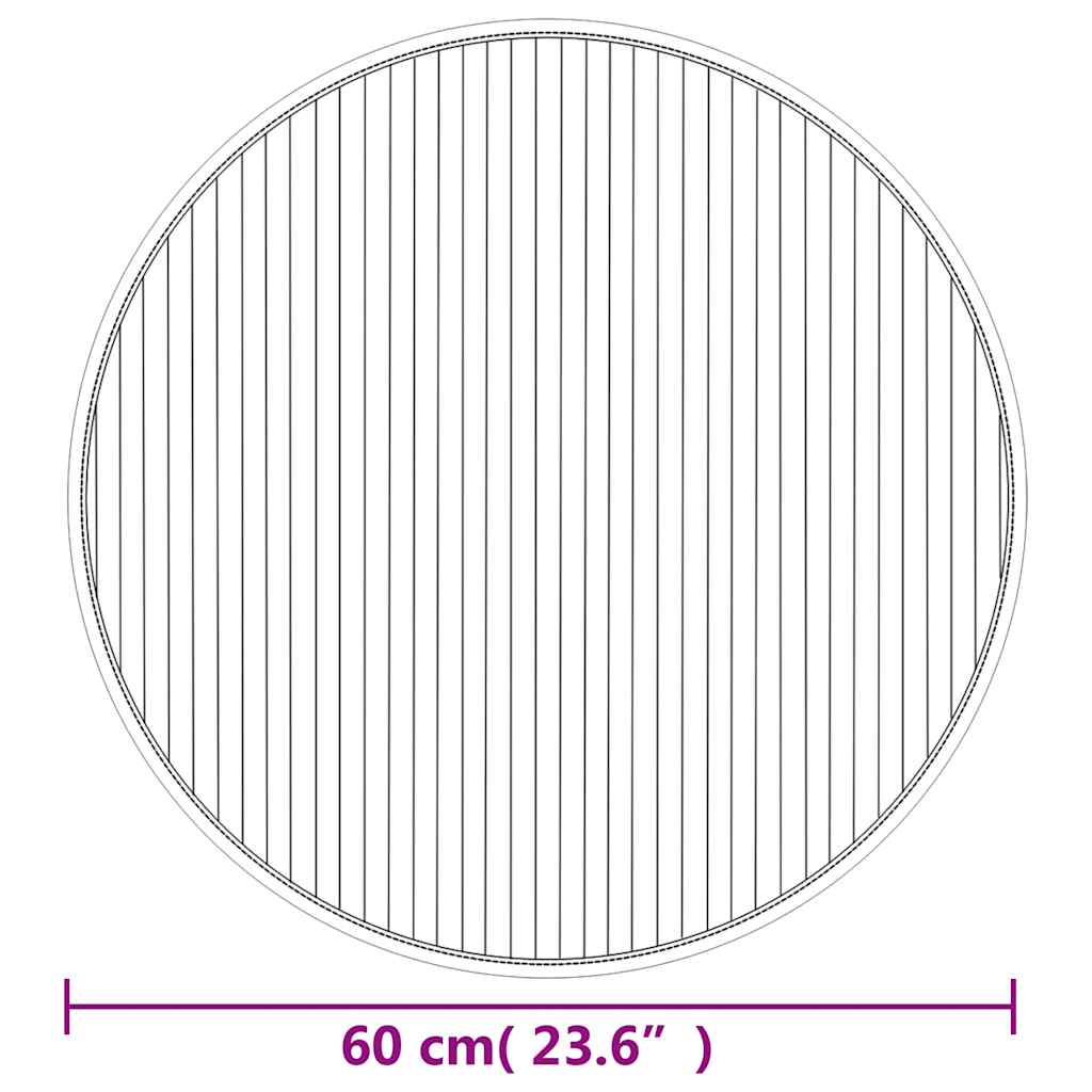 Okrugli tepih smeđi 60 cm bambus
