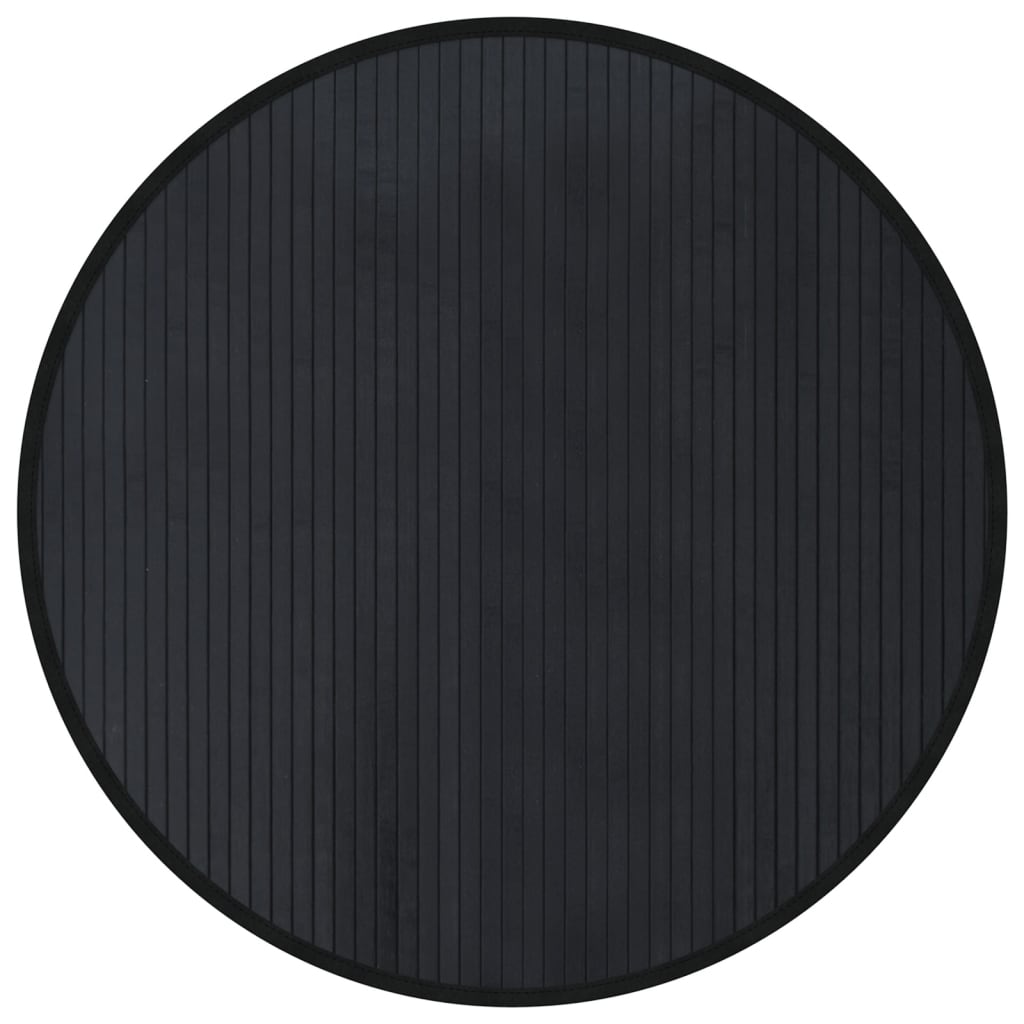 Okrugli tepih crni 80 cm bambus