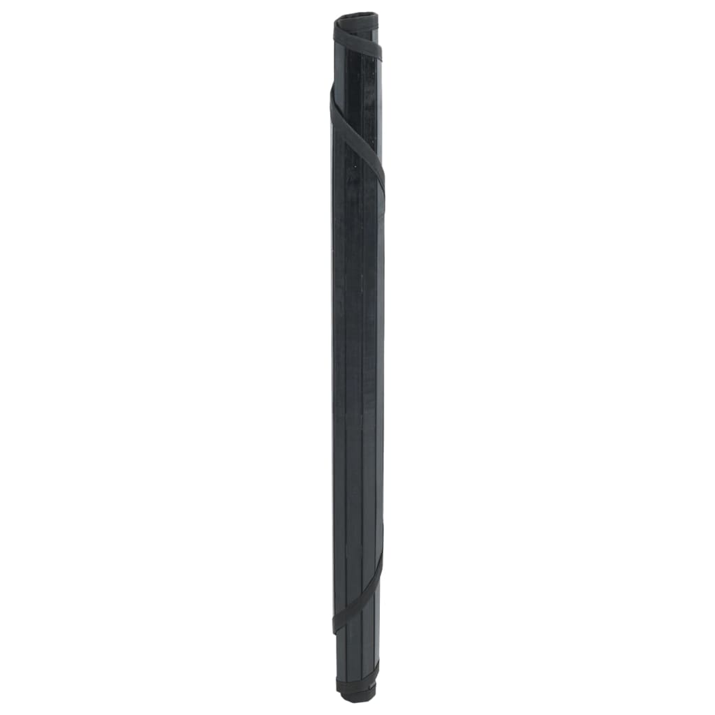 Okrugli tepih crni 80 cm bambus