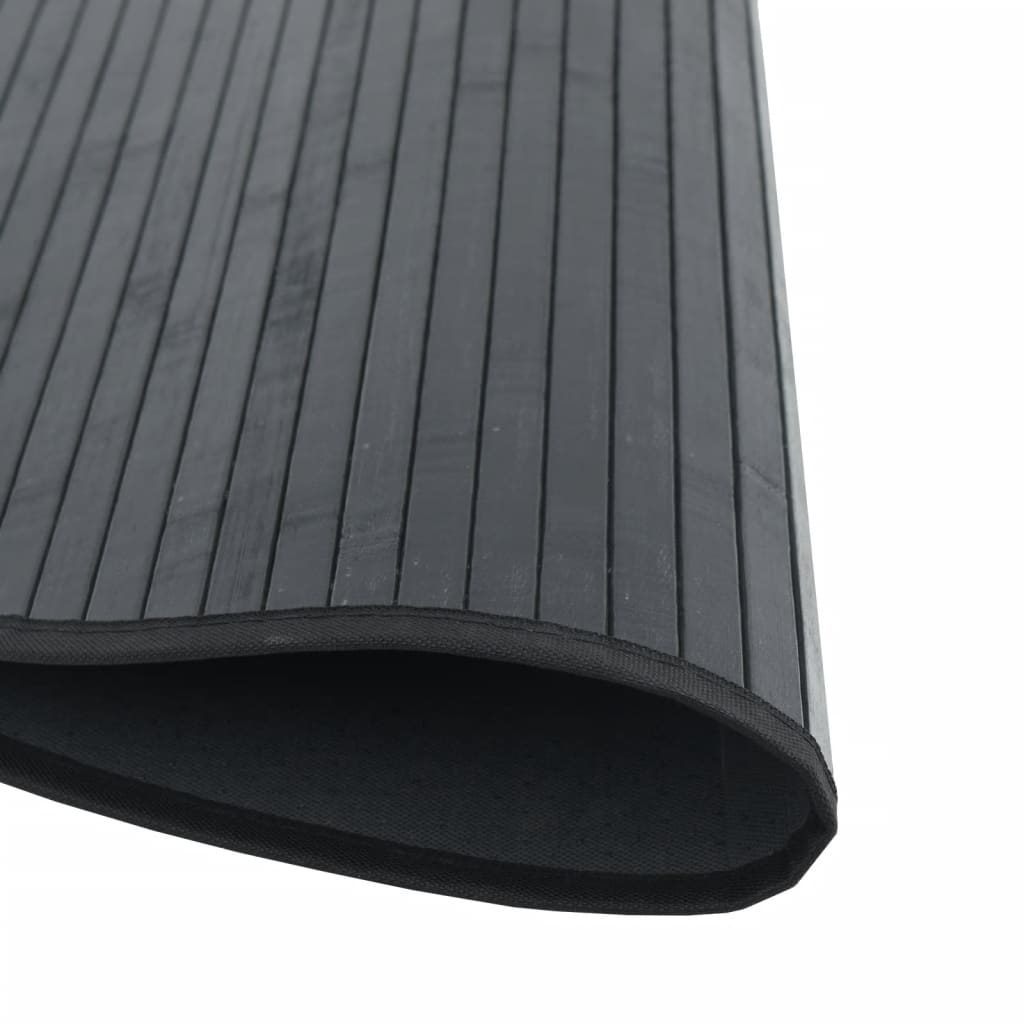 Okrugli tepih crni 80 cm bambus