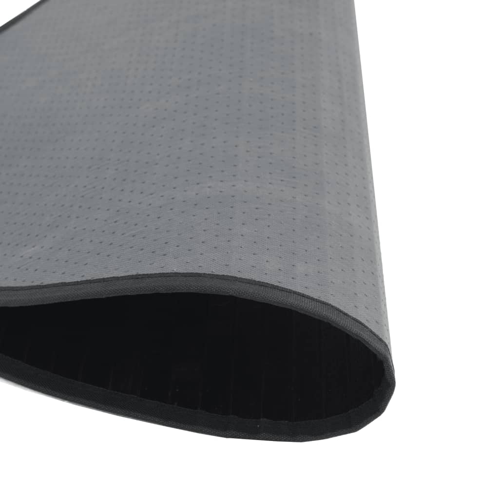 Okrugli tepih crni 80 cm bambus