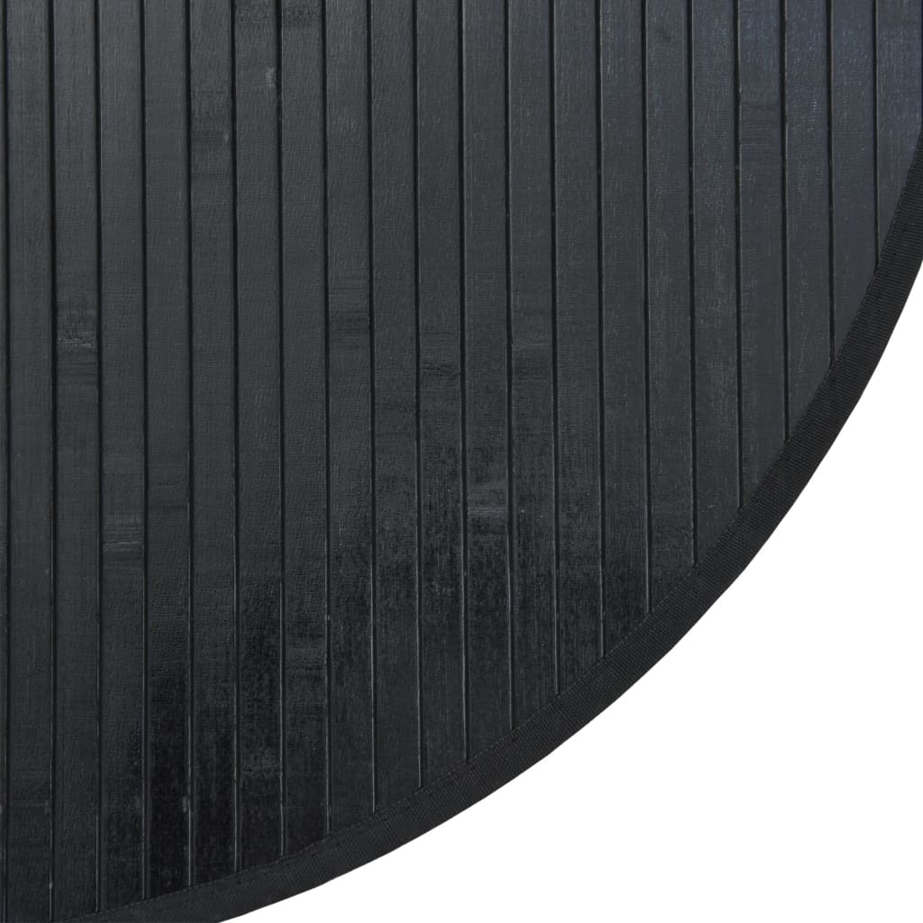 Okrugli tepih crni 80 cm bambus
