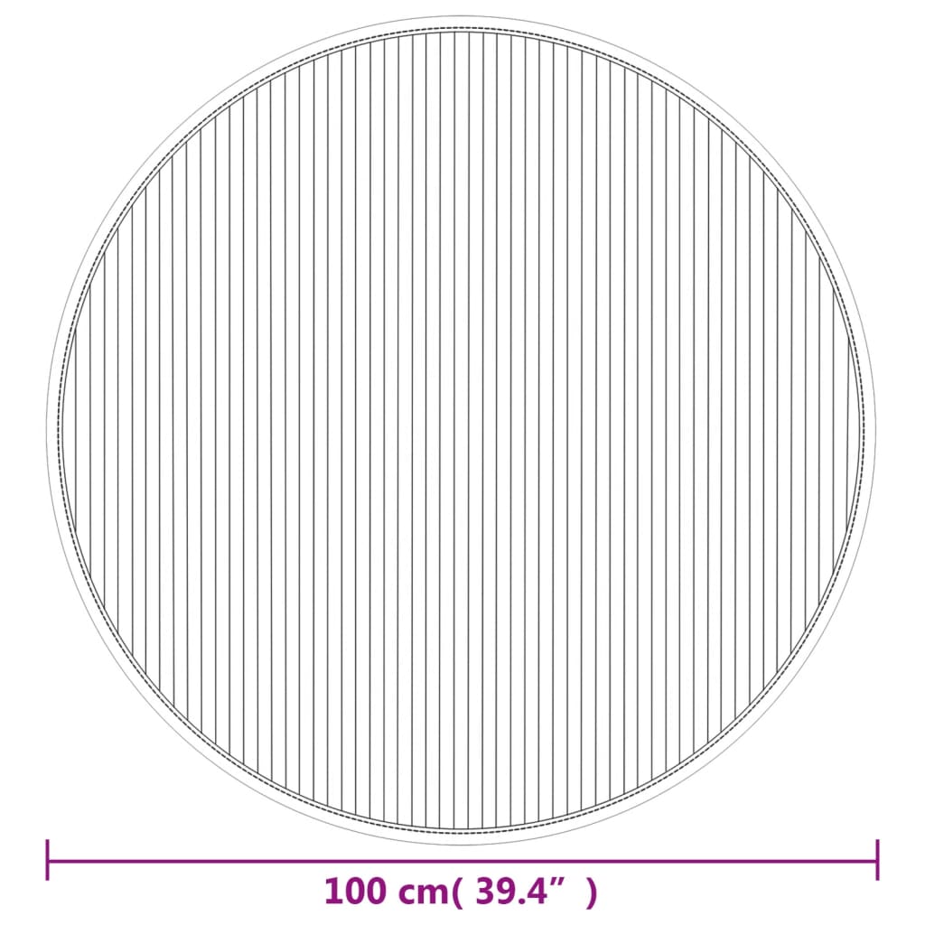 Okrugli tepih svijetli prirodni 100 cm od bambusa