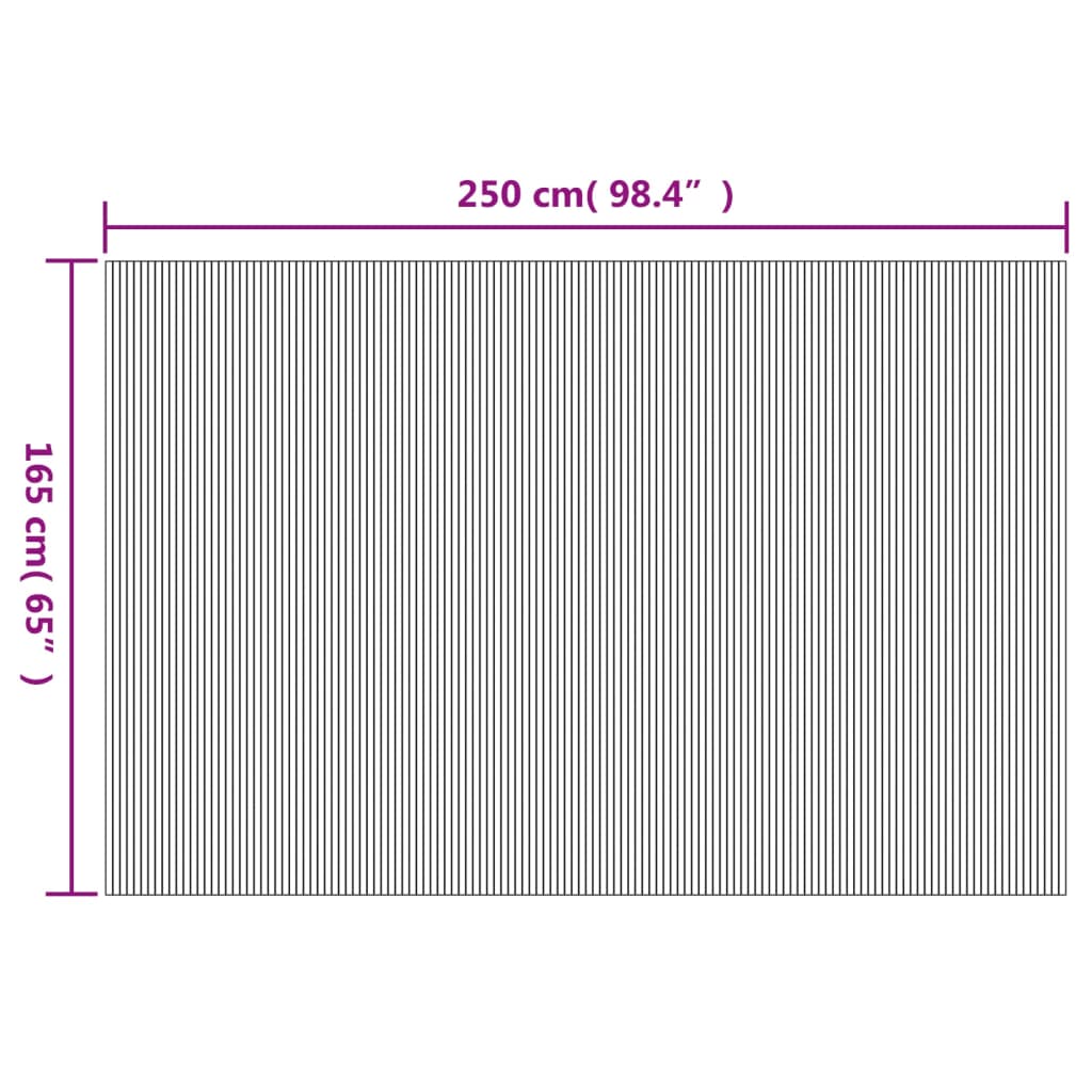 Sobna pregrada crna širina 250 cm visina 165 cm od bambusa