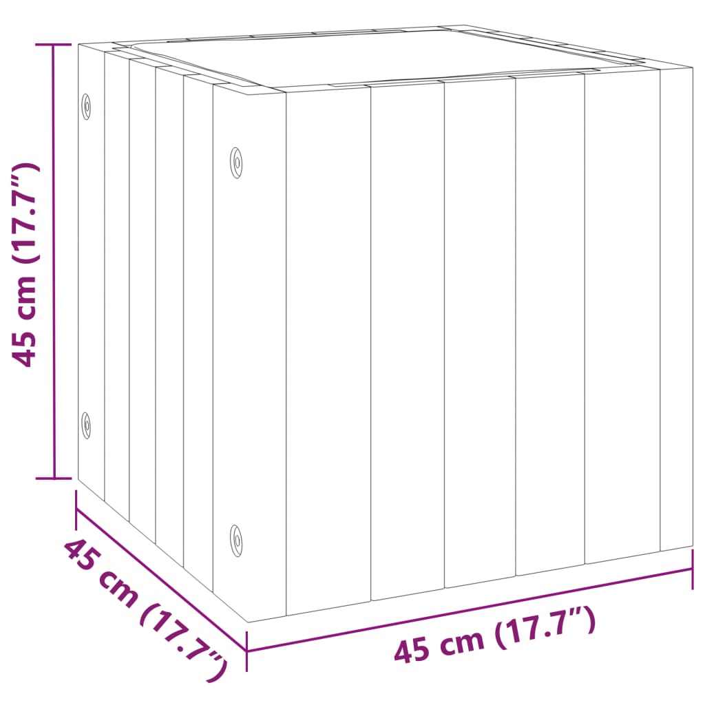 Vrtna sadilica 45 x 45 x 45 cm od masivnog bagremovog drva