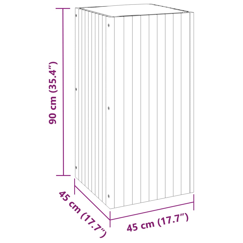 Vrtna sadilica 45 x 45 x 90 cm od masivnog bagremovog drva