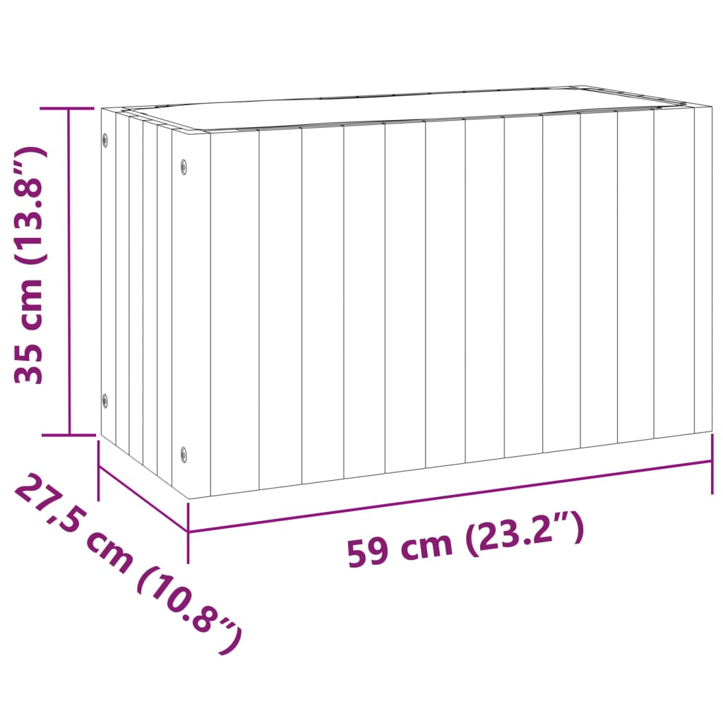 Vrtna sadilica 59 x 27,5 x 35 cm od masivnog bagremovog drva