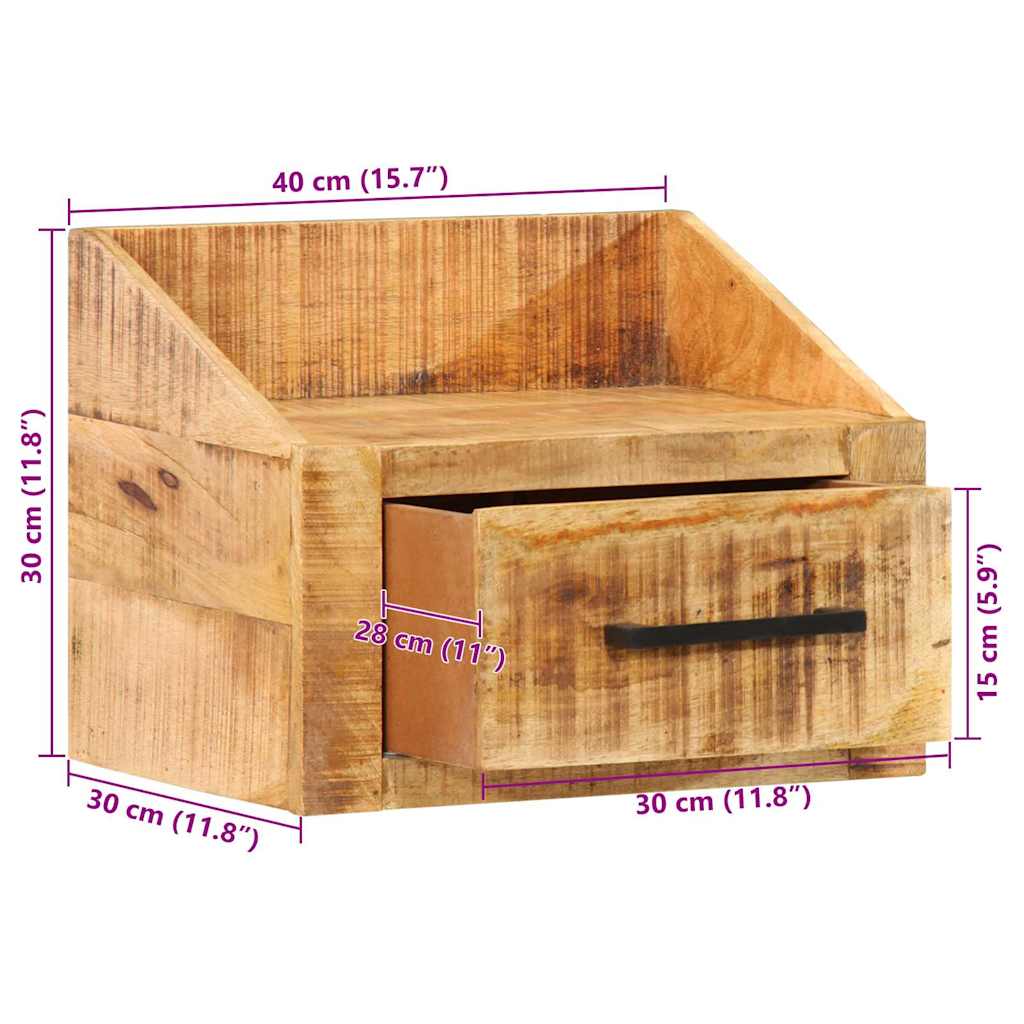 Noćni ormar s ladicama Smeđa 40 x 30 x 30 cm Čvrsto drvo manga